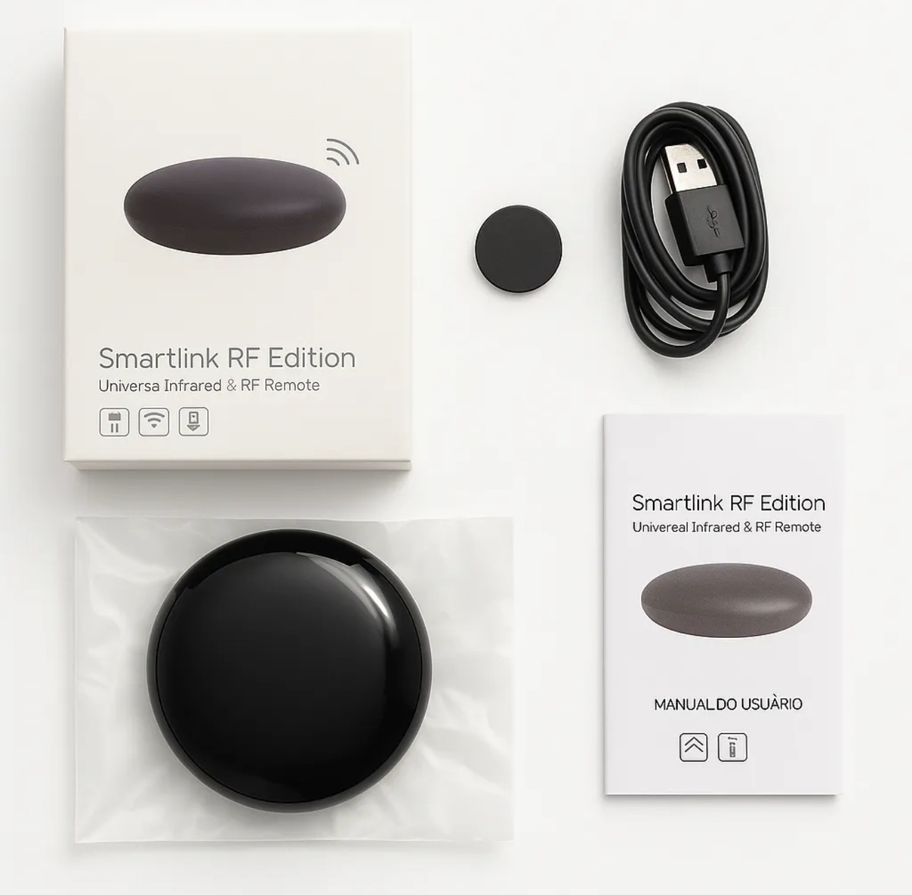Control Remoto Wifi P/ Alexa / Google Home Domotica Con Rf Negro