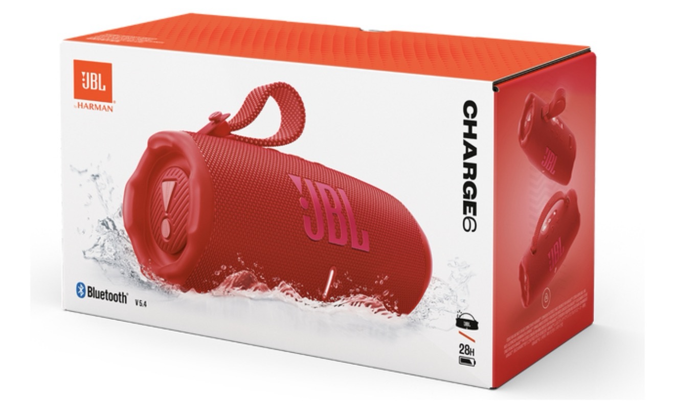 Altavoz Bluetooth Jbl Charge 6 Portátil Original Negro Rojo
